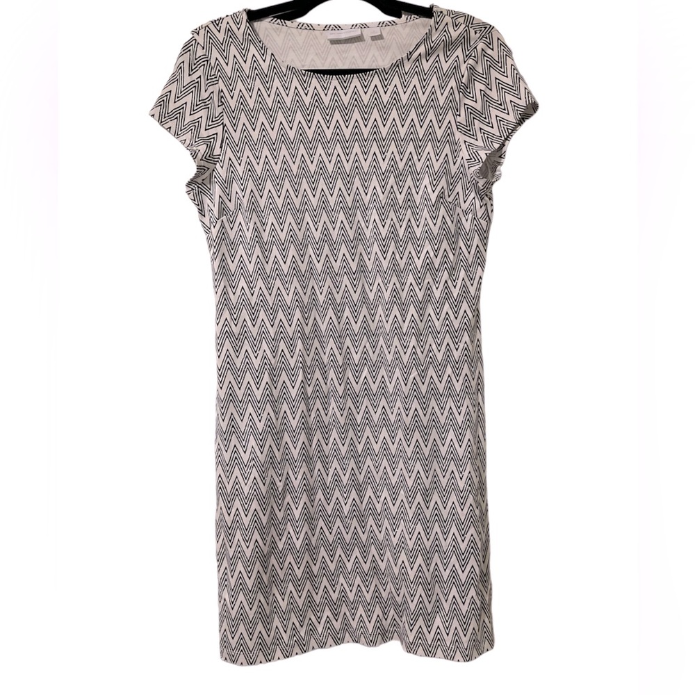 New York & Company Black and White Chevron Dress